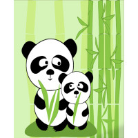 Картина по номерам Strateg ПРЕМИУМ рах Милые пандочки размером 30х30 см (ES115)