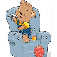 Картина за номерами Strateg ПРЕМІУМ Ведмедик-хлопчик розміром 30х30 см (ES121)