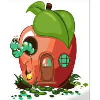 Картина по номерам Strateg ПРЕМИУМ Дом для червячка размером 30х30 см (ES130)