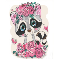 Картина за номерами Strateg ПРЕМІУМ Енотик у кольорах розміром 30х30 см (ES136)