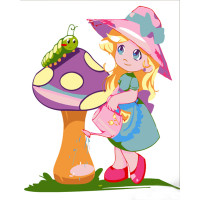 Картина по номерам Strateg ПРЕМИУМ Маленькая помощница размером 30х30 см (ES148)