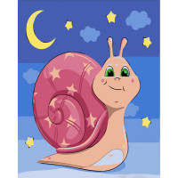 Картина по номерам Strateg ПРЕМИУМ Улитка со звездочками размером 30х30 см (ES151)