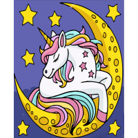 Картина по номерам Strateg ПРЕМИУМ Сон однорожка размером 30х30 см (ES152)