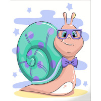 Картина по номерам Strateg ПРЕМИУМ Улитка-джентльмен Strateg размером 30х30 см (ES154)