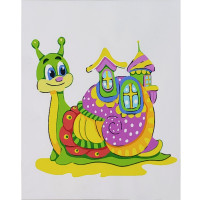 Картина по номерам Strateg ПРЕМИУМ Улитка с домиками с лаком и с уровнем размером 30х30 см (ES175)