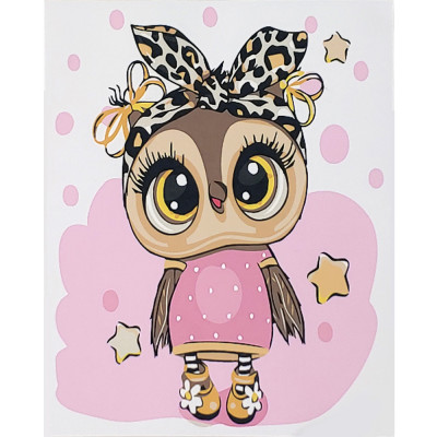 Картина за номерами Strateg ПРЕМІУМ Маленька совенятко з лаком та з рівнем розміром 30х30 см (ES195) Картина за номерами Strateg ПРЕМІУМ Маленька совенятко з лаком та з рівнем розміром 30х30 см (ES195)