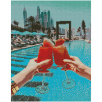 Діамантова мозаїка Відпочинок біля басейну 40х50 см FA0007