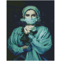 Алмазна мозаїка Лікар та біла троянда 40х50 см FA0020