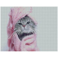 Алмазная мозаика Выкупанный котик 40х50 см FA0026