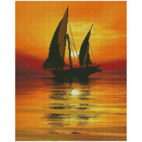 Алмазная мозаика Парусник на воде 40х50 см FA0040