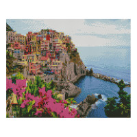 Алмазна мозаїка Італійське місто на обриві 40х50 см FA10119