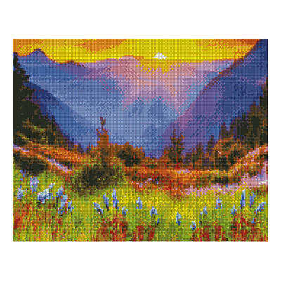 Алмазна мозаїка Світанок у горах 40х50 см FA10327