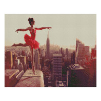 Алмазная мозаика Балет на краю небоскреба 40х50 см FA13150