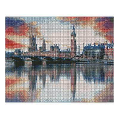 Алмазна мозаїка Відображення Лондона у Темзі 40х50 см FA20107