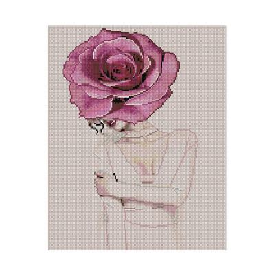 Алмазна мозаїка Дівчина-бутон троянди 40х50 см FA20182