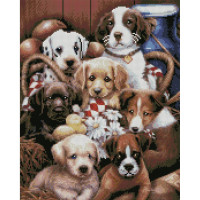 Алмазная мозаика Маленькие щенки 40х50 см FA40039