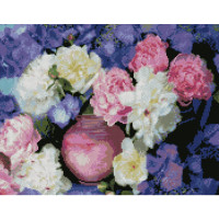 Алмазна мозаїка Півонії у вазі 40х50 см FA40091