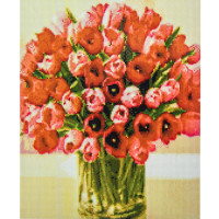 Алмазная мозаика Большой букет тюльпанов 40х50 см FA40816