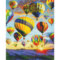 Алмазна картина Strateg ПРЕМІУМ Каппадокія на заході сонця розміром 40х50 см FA40853