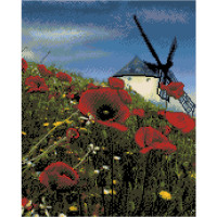 Алмазна картина Strateg ПРЕМІУМ Млин розміром 40х50 см FA40866