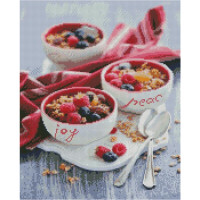 Алмазна картина Strateg ПРЕМІУМ Фруктовий сніданок розміром 40х50 см FA40877