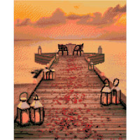 Алмазная картина Strateg ПРЕМИУМ Романтика на пристани размером 40х50 см FA40882