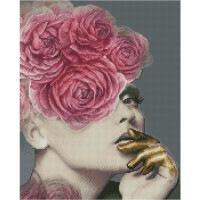 Алмазная картина Strateg ПРЕМИУМ Элегантность в цветах размером 40х50 см FA40911