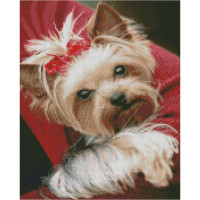 Алмазная картина Strateg ПРЕМИУМ Песик с хвостиком размером 40х50 см FA40915