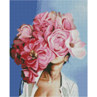 Алмазна картина Strateg ПРЕМІУМ Квіткова спокуса розміром 40х50 см FA40920