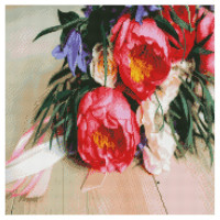 Алмазная мозаика Цветы 50х50 см GA0005