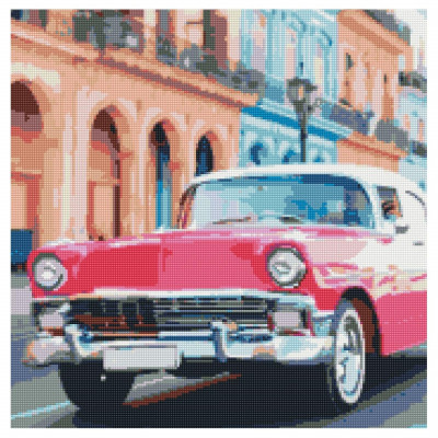 Алмазна мозаїка Рожеве авто Гавани 50х50 см GA0007