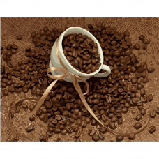 Картина по номерами Strateg ПРЕМИУМ Зернышки кофе размером 40х50 см (GS019)