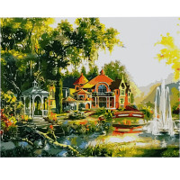 Картина по номерам Strateg ПРЕМИУМ Беседка у поместья размером 40х50 см (GS040)