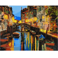 Картина за номерами Strateg ПРЕМІУМ Вуличками Венеції розміром 40х50 см (GS041)