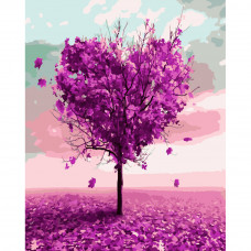 Картина по номерами Strateg ПРЕМИУМ Дерево влюбленных мечтаний размером 40х50 см (GS097)