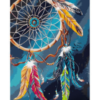 Картина за номерами Strateg ПРЕМІУМ Ловець снів розміром 40х50 см (GS1010)