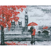Картина за номерами Strateg ПРЕМІУМ Вулицями Лондона розміром 40х50 см (GS102)
