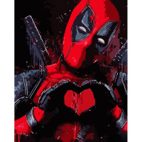 Картина по номерам Strateg ПРЕМИУМ Милый Дедпул размером 40х50 см (GS1066)