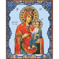 Картина за номерами Strateg ПРЕМІУМ Богородиця з лаком розміром 40х50 см (GS1122)