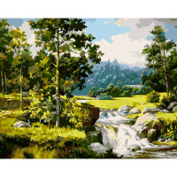 Картина по номерам Strateg ПРЕМИУМ Лесной пейзаж размером 40х50 см (GS1161)