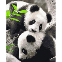 Картина по номерам Strateg ПРЕМИУМ Пандочки размером 40х50 см (GS1214)