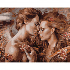 Картина по номерами Strateg ПРЕМИУМ Любовь ангелов размером 40х50 см (GS123)