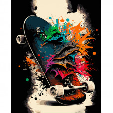 Картина за номерами Strateg ПРЕМІУМ Фарби на скейті розміром 40х50 см (GS1306)
