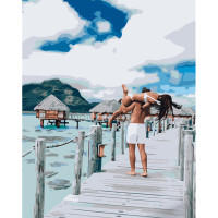 Картина по номерам Strateg ПРЕМИУМ Любовь на море размером 40х50 см (GS1310)