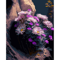 Картина по номерам Strateg ПРЕМИУМ Розовый букет с лаком и с уровнем размером 40х50 см (GS1383)