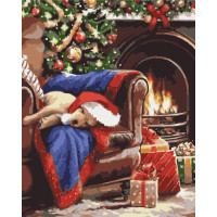 Картина за номерами Strateg ПРЕМІУМ Святковий вечір з лаком та з рівнем розміром 40х50 см (GS1586)