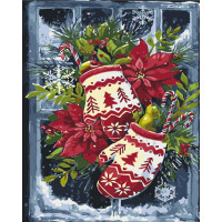 Картина за номерами Strateg ПРЕМІУМ Рукавички з лаком та з рівнем розміром 40х50 см (GS1590)