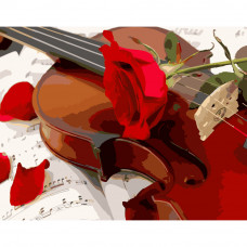 Картина по номерами Strateg ПРЕМИУМ Роза скрипача размером 40х50 см (GS178)