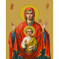 Картина за номерами Strateg ПРЕМІУМ Ікона Знамення Божої Матері розміром 40х50 см (GS186)