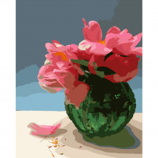 Картина за номерами Strateg ПРЕМІУМ Чайна роза розміром 40х50 см (GS205)